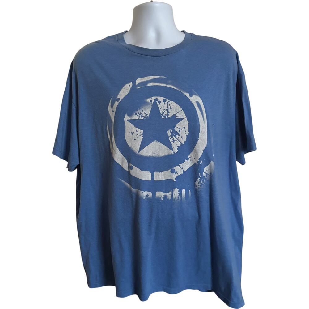 Marvel 2X Streetwear Captain America Shield T-Shirt Blue Relaxed